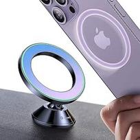 "VICSEED Mobile Phone Holder Car Magnet for MagSafe Car Mount" [20 XN55 stipriausias magnetas], visiškai metalinis ir 360° pasukamas magnetinis automobilio laikiklis su klijais [stipriausi 3M klijai], skirtas "iPhone" 16 15 14 13 12