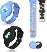 2 pakuotės vandeniui atspari apyrankė vaikams "AirTag Cute Cartoon Adjustable IP53 Silicone Hidden for Apple Air Tag Holder Soft Silicone Protective Case Anti-lost GPS Tracker