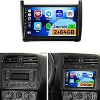 2+64G Android automobilinis radijas VW Polo 6R 6C 9N 2008-2016 su belaidžiu Carplay ir Android Car, 9 colių IPS jutiklinio ekrano radijas su Bluetooth/GPS/atsukimo kamera/FM/WiFi/SWC/26UI