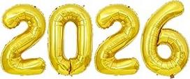 2026 balionai, 2026 numerio folijos balionai, 40 colių auksinio numerio balionas, laimingų Naujųjų metų dekoracijos, didelis folijos balionas Naujųjų metų išvakarių vakarėlio reikmenims, 2026 klasės išleistuvių dekoracijos