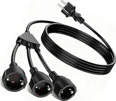 30 cm ilgintuvas, kabelio ilgintuvas su 3 kištukiniais lizdais, "3-in-1 Schuko" 250 V/16 A, 3 x 1,5 mm² kabelio ilgintuvas, daugkartinis kištukinis lizdas namams, biurui, sandėliui