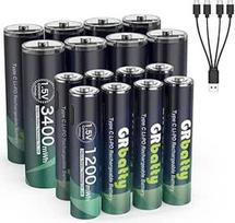 AA ir AAA įkraunamos USB-C baterijos