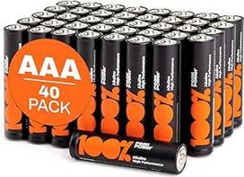 AAA šarminės baterijos - LR03 - 40 vnt. | 100% PeakPower | 1,5 V šarminės baterijos