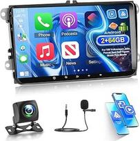 Automobilinis radijas VW Volkswagen Jetta Passat Seat Golf Tiguan Skoda Polo [2G + 64G] 9 colių jutiklinio ekrano belaidis Carplay ir Android automobilinis radijas su Bluetooth/EQ/GPS/WiFi/FM RDS radiju