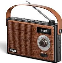 COLSUR Retro radijo imtuvas su "Bluetooth" garsiakalbiu, nešiojamas senovinis radijo imtuvas su AM/FM radijo imtuvu su baterija, įkraunamas garsiakalbis su virtuvės radijo imtuvu, palaiko USB/TF/AUX funkciją, dovanos vyrams