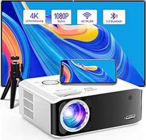 Išmanusis 4K projektorius, suderinamas su "Netflix" ir 30000L tikslaus fokusavimo / trapezoidinės korekcijos, "XuanPad" projektorius su "WiFi 6" ir "Bluetooth", 210° kampu besisukantis namų kino / lauko projektorius mobiliajam telefonui / kompiuteriui