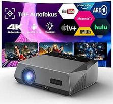 Išmanusis projektorius 4K "WiFi" "Bluetooth" NFC, HDR LED Ultra HD 4K projektorius Namų kino žaidimų 2300 ANSI dienos šviesos LCD "Android" TV projektorius "Wifi Airplay" su priartinimo funkcija ToF automatinis fokusavimas Keystone korekcija HDMI ARC