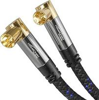 KabelDirekt 4K antenos nailoninis kabelis, TV kabelis 90° kampu - 7,5 m - sukurtas Vokietijoje, nelūžtantis nailoninis apvalkalas (kampinis vyriškas / kampinis moteriškas, skaitmeninis / analoginis, skirtas DVB-C/DVB-T/S)
