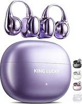 King Lucky Open-Ear-Kopfhörer Kabellos Bluetooth 6.0-Clip-On-Ohrhörer mit Mikrofon,50h Spielzeit,ENC,IPX5 Wasserfes -Komfortabel für kleine Ohren&Brillenträger,Ideal für Sport Lila
