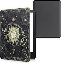 kwmobile Flip Case Compatible with Amazon Kindle Paperwhite (11th Gen - 2021) - dėklas eReader - Taro kortos Tamsiai mėlyna, geltona, juoda
