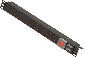 LINDY 1U 1U 6 kanalų horizontalaus montavimo PDU su IEC C14 vyriškais ir 6 x JK elektros tinklo lizdais - su perjungimu 3 m