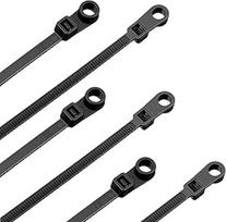 Molain 100 Stück 20 cm Kabelbinder mit Schraubenloch - robuste Nylon-Kabelbinder Halterungen, Kabelbinderschnalle 22,7 kg Zugfestigkeit, UV-beständiges Drahtmanagement