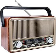 Retro "Bluetooth 5.0" radijo imtuvas - nostalgiškas AM SW FM senovinis įrenginys su 1200 mAh įkraunama baterija, USB/TF palaikymas - virtuvei, biurui ir namams