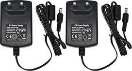 Security-01 Pack of 2 AC to DC 12 V 2 A maitinimo šaltinio adapteris, 5,5 mm x 2,1 mm jungtis, skirta CCTV kameros DVR LED string light