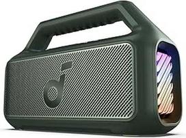 soundcore by Anker, "Boom 2" lauko garsiakalbis, 80 W, žemų dažnių garsiakalbis, "BassUp 2.0", 24 valandų baterija, IPX7 vandeniui atsparus ir plūduriuojantis, LED lemputė, USB-C, EQ, BT 5.3, mobilusis "Bluetooth" garsiakalbis, stovyklavimas, paplūdimys,