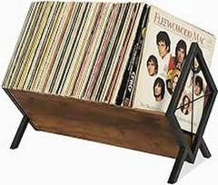 Vinilinių plokštelių saugykla, CD lentyna, plokštelių lentyna ir vinilų laikiklis - maža lentyna iki 80 plokštelių - CD ir knygų organizatorius - stalinė lentyna knygoms, žurnalams