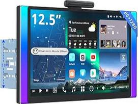 X10G225E 12,5 colių QLED "Android" automobilinis radijas "Double Din", 8+128G, 4G LTE, AI balso asistentas, belaidis "Carplay" ir "Android Car", dvigubas mikrofonas ir BT, LRV, 36B-EQ, HDMI įvestis