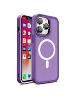 Magnetinis dėklas su MagSafe, skirtas iPhone 15 Plus, purpurinės virvelės skylės