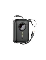 10000mAh išorinė baterija su USB-C / Lightning laidu, juoda