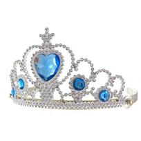 Princesės tiara su mėlynais akmenėliais „Princess Tiara with Blue Stones“ – vaikiška karūna, 7 cm