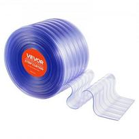 PVC juostinė užuolaida, 45.7x0.3 m, skaidri, briaunuotas plastikas, rulonas