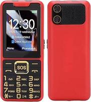 "Fockety 4G" mobilusis telefonas senjorams, 2,6 colių HD ekranas, dviejų SIM kortelių mobilusis telefonas vyresnio amžiaus žmonėms, senas telefonas su 2500 mAh, dideliais mygtukais, 0,13 MP kamera, LED žibintuvėliu (raudonas)