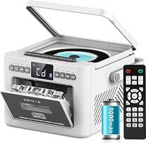 "Greadio" nešiojamasis CD grotuvas, "Boombox" kasečių grotuvas su FM radiju, "Bluetooth 5.1", 5000 mAh įkraunama baterija, nuotolinio valdymo pultas, AUX/USB/SD kortelės įvestis, 5 W garsiakalbis, LED ekranas (baltas)