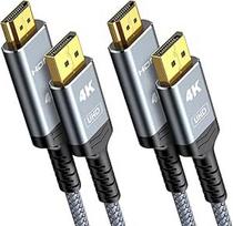 "Highwings" 4K "DisplayPort" ir HDMI kabelis 1,8 m, 2 vnt., DP ir HDMI jungties kabelis, vienkryptis nailoninis pintas "DisplayPort" ir HDMI kabelis, skirtas monitoriui, televizoriui, projektoriui, nešiojamajam kompiuteriui, asmeniniam kompiuteriui, AMD,