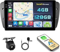 "Hikity Android 15 4+128G" automobilinis radijas, skirtas "Seat Ibiza 6J" 2009-2013 m., su 9 colių "Incell" jutikliniu ekranu, automobilinis radijas 2DIN su belaidžiu "Carplay Android Car", FM/RDS radijas BT GPS WiFi atbulinės eigos kamera + mikrofonas