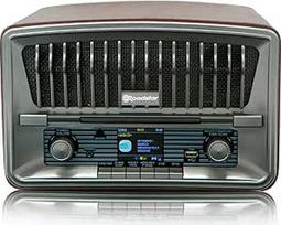 "Roadstar HRA-270CD+BT" nešiojamasis CD radijo imtuvas "Vintage Digital Dab/Dab+/FM CD MP3 grotuvas "Bluetooth" USB stereo AUX-IN LCD ekranas Nuotolinio valdymo ausinių lizdas Žadintuvas Mediena
