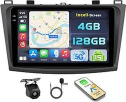2G + 64G automobilinis radijas "Mazda 3" 2009-2013 m. Radijas "Android" GPS su belaidžiu "Carplay" Android automobilinis radijas FM/RDS WiFi + atbulinės eigos kamera + mikrofonas - automobilinis radijas 2DIN 9 colių