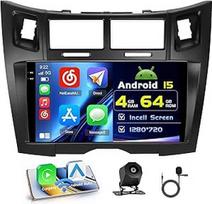 4+64G "Android" automobilinis radijas su ekranu, skirtas "Toyota Yaris/Vizi" 2005-2011 m., belaidis "Carplay", automobilinis radijas su navigacija, 9 colių ekranas, "Android Car/FM/RDS/Reversing Cam