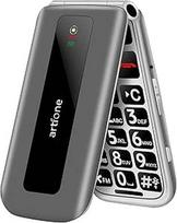 artfone F30 Silver Grey 4G mobilusis telefonas senjorams Sulankstomas mobilusis telefonas be sutarties, didelis mygtukų mobilusis telefonas, 2,4 colio spalvotas ekranas, SOS pagalbos iškvietimo mygtukas, įkrovimo stotelė, mobilusis telefonas