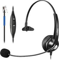 Callez RJ9 telefono ausinės su mikrofonu, slopinančiu triukšmą, stacionariųjų telefonų ausinės monofoninės, skirtos "Cisco" 8811 7811 7841 7861 7942G 8841 8845 8851 8861 6851 biuro skambučių centro IP telefonams, krištolo skaidrumo