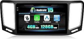 CAMECHO 4G + 128G Android 15 automobilinis radijas VW Sharan 2012-2015 su Carplay Android Car, 9 colių HD Touchsrceen Double DIN automobilinis radijas su Bluetooth 5.0, GPS, WiFi, Mirror Link, EQ, SWC, Canbus +