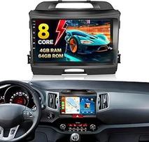 CAMECHO [atnaujinimas] 8 branduolių 4G + 64G Android 15 automobilinis radijas Kia Sportage 2010-2016 su Carplay Android Car, 9 colių IPS jutiklinis ekranas 2 DIN automobilinis radijas su Bluetooth 5.0, FM, GPS, EQ, SWC, Canbus +