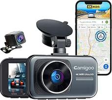 D1 Pro - Dviguba automobilinė vaizdo kamera - Ultra 4K ir Full HD - Priekinė ir galinė kamera - WLAN ir GPS - 3 Zoll su programėle - 64GB SD kortelė - Kilpa - G jutiklis - Tinkamas vertikaliems automobiliams