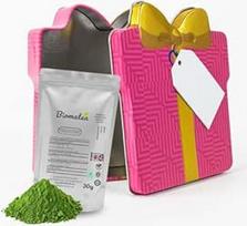 Dovanų rinkinys, 30 g apeiginių matcha miltelių, įskaitant metalinę dovanų dėžutę, matcha arbata iš Japonijos - Kagošimos, be pesticidų, su rašoma etikete, Kalėdų, gimtadienio dovanų idėja