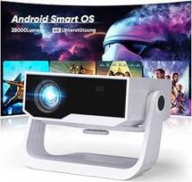 Išmanusis projektorius, palaikantis 4K, "Android 11", "Full HD 1080P", 25000 liumenų, "WiFi 6" ir BT 5.2, 120° reguliuojamas stovas, elektrinis fokusavimas, geometrijos korekcija, namų kino projektorius, skirtas "Switch"/PS5