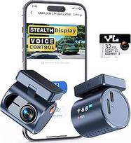 KAWA prietaisų skydelio vaizdo kamera automobiliui su 32GB SD kortele, valdymu balsu, programėlių valdymu, 2K1296P QHD prietaisų skydelio vaizdo kamera su WDR, ypač geru naktiniu matymu, G jutikliu, ypač dideliu kondensatoriumi, 135° FOV, diskrečiu ekran