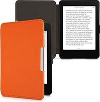 kwmobile Dėklas, suderinamas su "Amazon Kindle Paperwhite" - Nailoninis elektroninės skaityklės dėklas su apsauginiu dangteliu (skirtas modeliams iki 2017 m.) - oranžinis