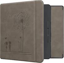 kwmobile Dėklas, suderinamas su "Kobo Forma" Dėklas - dirbtinės odos viršelis - Dandelion Love Grey