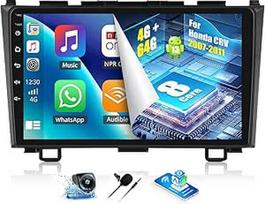 OiLiehu 4+64G 8 Core Android 13 Double DIN Radio CarPlay Android automobilis Honda CRV 2007-2011 Automobilinis radijas su ekranu 9 colių su Mirror Link Bluetooth GPS FM RDS WiFi SWC DSP/EQ + atbulinės eigos kamera