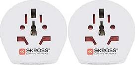 SKROSS | 1.500221-E | Kelioninis adapteris iš pasaulio į JAV | Kelioninis adapteris su amerikietišku standartiniu kištuku ir universaliu kištukiniu lizdu - apsauga nuo smūgių (2 vnt.)