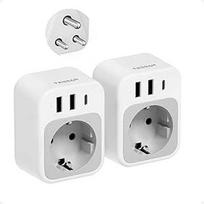 TESSAN kelioninis adapteris Šri Lankoje, 2 vnt., kelioninis adapteris Indija, Vokietijos kištukinis lizdas su 2 USB A ir 1 USB C, Šri Lankos kištukinis lizdas Indijoje, Nepale, Maldyvuose, D tipo kištukinis lizdas