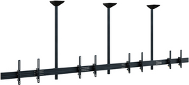 HAGOR comPROnents series - Befestigungskit (3 Montagehalterungen, Schiene, 8 VESA-Adapter, 3 Stangen) - Side-by-Side - für 4 LCD-/Plasma-Konsolen - verriegelbar - Schwarz - Bildschirmgröße: 116.8-165.1 cm (46-65) - Deckenmontage