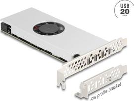 Delock PCI Express x16 Karte zu 4 x USB 20Gbps Type-C Quad Channel mit Lüfter und (90806)