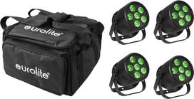EUROLITE Set 4x LED Silent Par 6 QCL Floor sw + Soft-Bag (20000957)