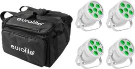 EUROLITE Set 4x LED Silent Par 6 QCL Floor ws + Soft-Bag (20000958)