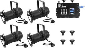 EUROLITE Set 4x PAR-30 Spot sw dim2warm + EDX-4 DMX RDM LED-Dimmerpack (20000696)